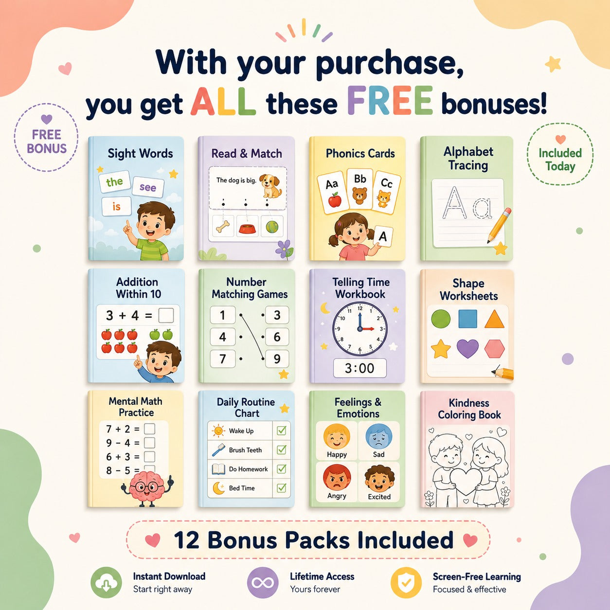 NeuroKids™ Mega Bundle- Sistema Completo de Aprendizaje: Matemáticas + Lectura + Independencia