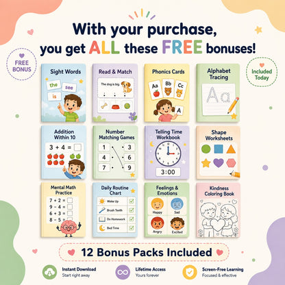 NeuroKids™ Mega Bundle- Sistema Completo de Aprendizaje: Matemáticas + Lectura + Independencia