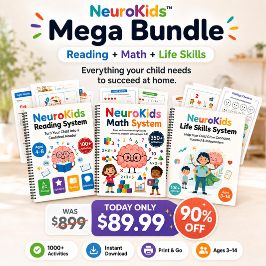 NeuroKids™ Mega Learning Bundle: Math, Reading & Life Skills (English Only)