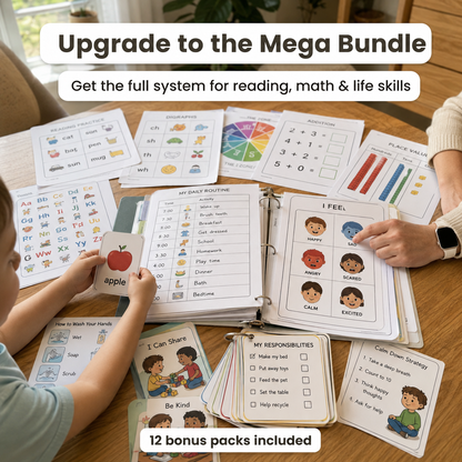 NeuroKids™ Mega Bundle- Sistema Completo de Aprendizaje: Matemáticas + Lectura + Independencia