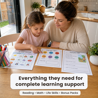NeuroKids™ Mega Bundle- Sistema Completo de Aprendizaje: Matemáticas + Lectura + Independencia