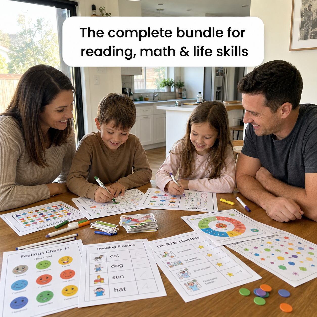 NeuroKids™ Mega Bundle- Sistema Completo de Aprendizaje: Matemáticas + Lectura + Independencia